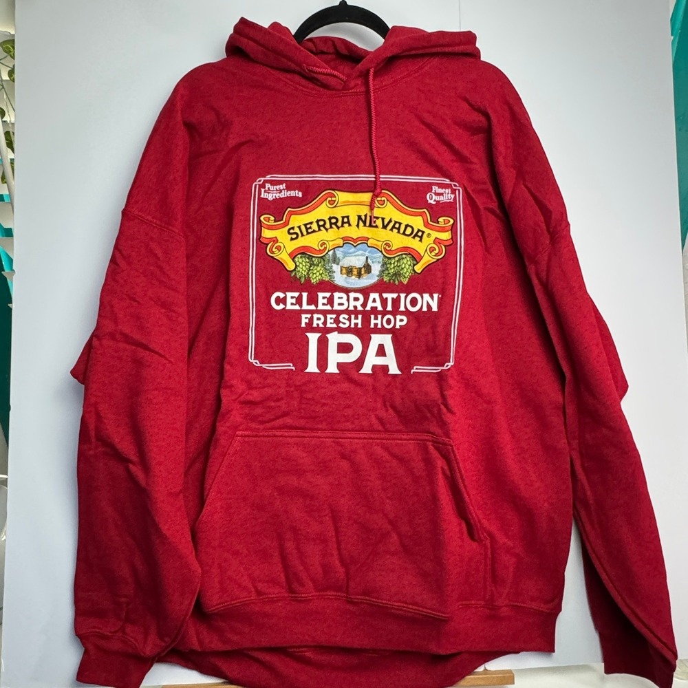 Sierra Nevada Celebration Fresh Hop IPA Red Hoodie Men 3XL Beer Graphic Pullover